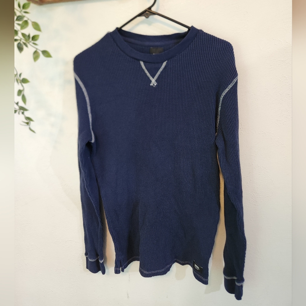 Vans Mens Navy Long Sleeve Waffle Thermal Tee